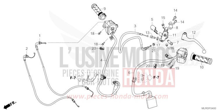 LEVIER DE GUIDON/COMMUTATEUR/CABLE de NX500 PEARL HORIZON WHITE (NHB61) 2025