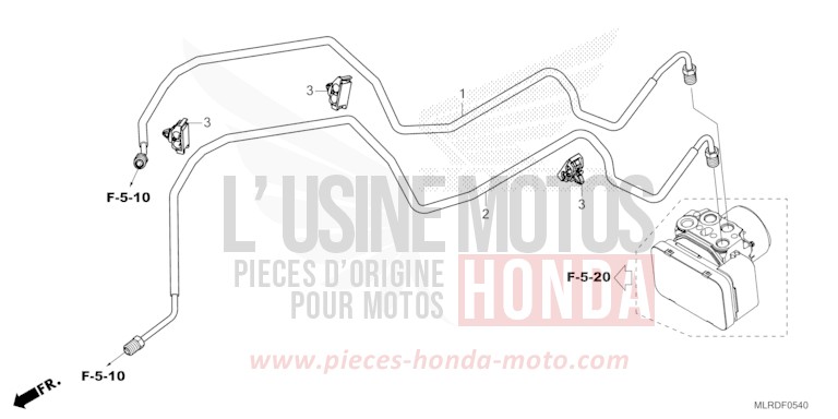 TUYAU DE FREIN de NX500 PEARL HORIZON WHITE (NHB61) 2025