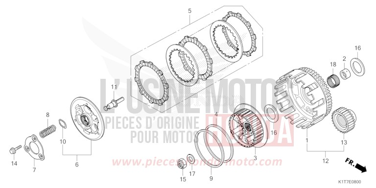 EMBRAYAGE de CRF300LA EXTREME RED (R292) 2023