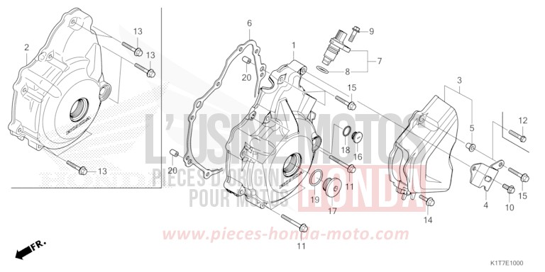 PANNEAU CARTER-MOTEUR G. de CRF300LA EXTREME RED (R292) 2023