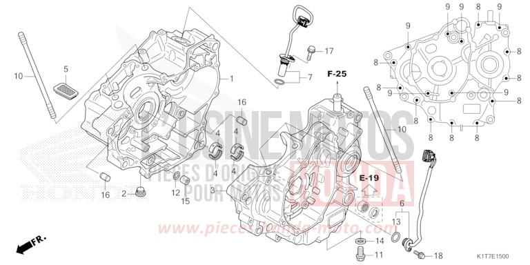 CARTER MOTEUR de CRF300LA EXTREME RED (R292) 2023