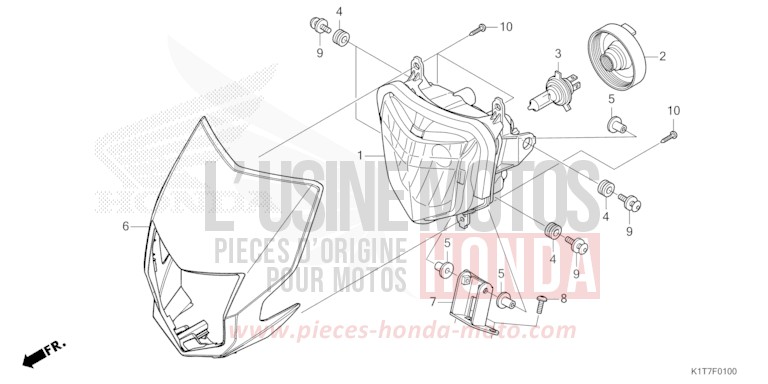 PROJECTEUR (CRF300LA-ED,2ED) de CRF300LA EXTREME RED (R292) 2023