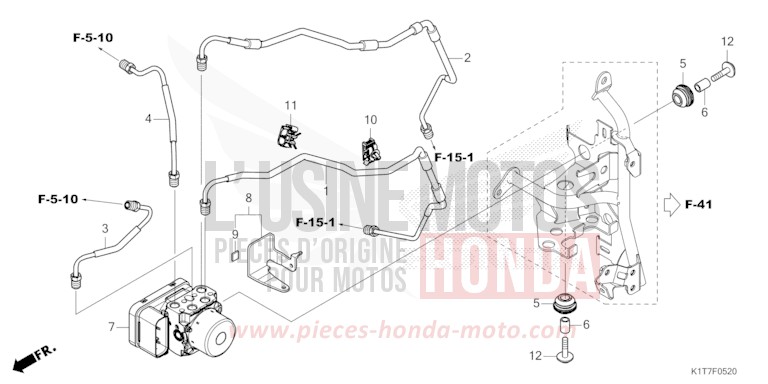 MODULATEUR ABS/TUYAU DE FREIN (CRF250LA/LRA,300LA/LRA) de CRF300LA EXTREME RED (R292) 2023