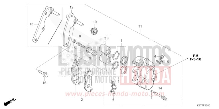 ETRIER DE FREIN AVANT de CRF300LA EXTREME RED (R292) 2023