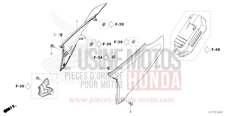 COUVERCLE LATERAL de CRF300LA EXTREME RED (R292) 2023