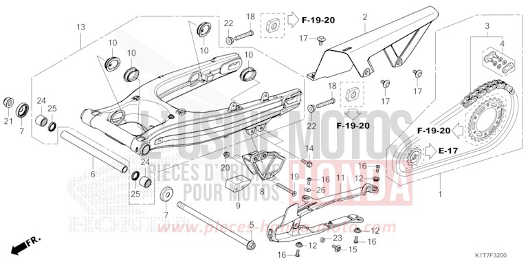 BRAS OSCILLANT de CRF300LA EXTREME RED (R292) 2023