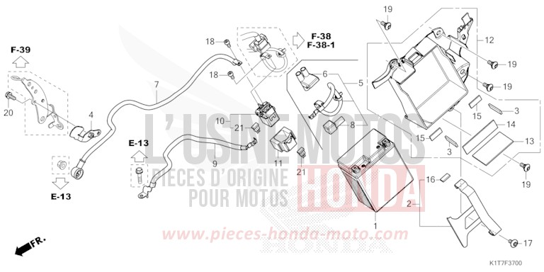 BATTERIE de CRF300LA EXTREME RED (R292) 2023