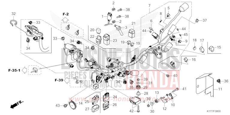 FAISCEAU DES FILS (CRF250L/LA,CRF300L/LA) de CRF300LA EXTREME RED (R292) 2023