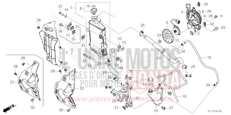 RADIATEUR de CRF300LA EXTREME RED (R292) 2023