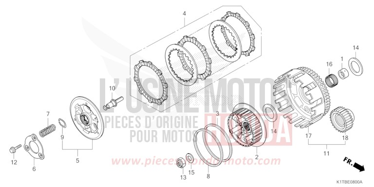 EMBRAYAGE de CRF300LA EXTREME RED (R292) 2025