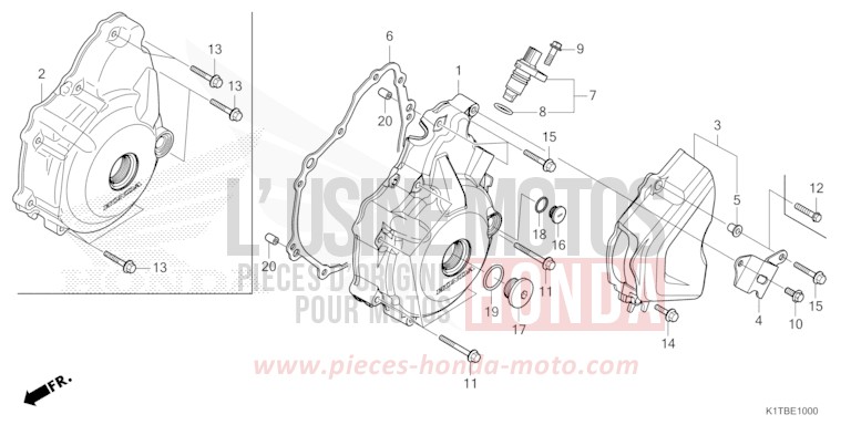 PANNEAU CARTER-MOTEUR G. de CRF300LA EXTREME RED (R292) 2025