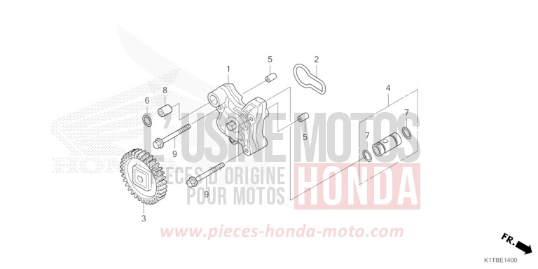 POMPE A HUILE de CRF300LA EXTREME RED (R292) 2025