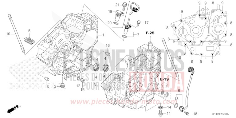 CARTER MOTEUR de CRF300LA EXTREME RED (R292) 2025