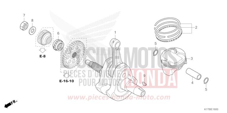 VILEBREQUIN/PISTON de CRF300LA EXTREME RED (R292) 2025