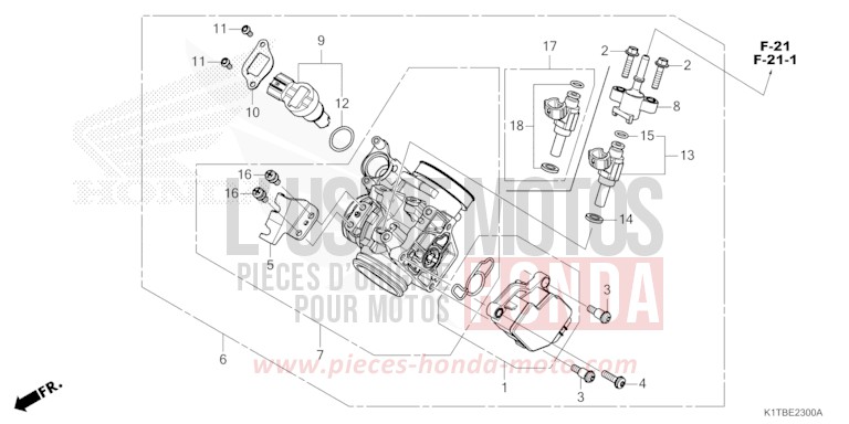CORPS DE PAPILLON de CRF300LA EXTREME RED (R292) 2025
