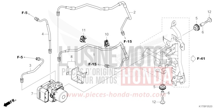 MODULATEUR ABS/TUYAU DE FREIN de CRF300LA EXTREME RED (R292) 2025