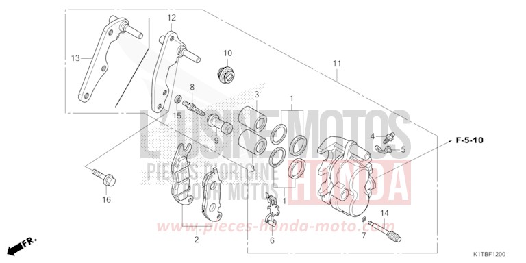 ETRIER DE FREIN AVANT de CRF300LA EXTREME RED (R292) 2025