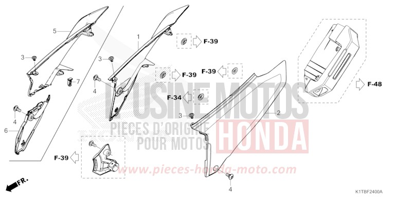 COUVERCLE LATERAL de CRF300LA EXTREME RED (R292) 2025