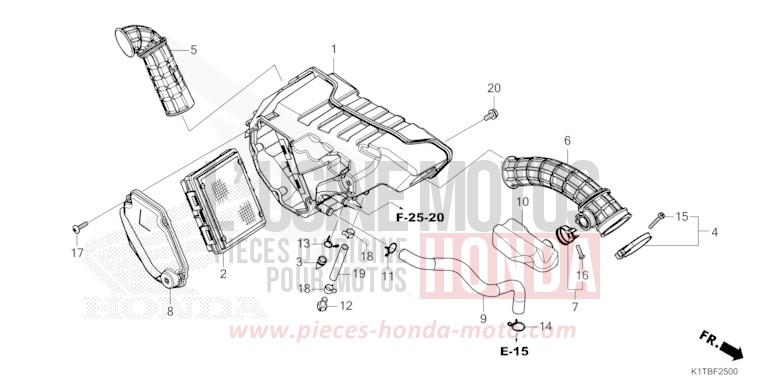 FILTRE A AIR de CRF300LA EXTREME RED (R292) 2025