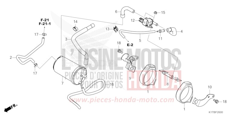 CUVETTE de CRF300LA EXTREME RED (R292) 2025