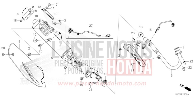 SILENCIEUX D'ECHAPPEMENT de CRF300LA EXTREME RED (R292) 2025