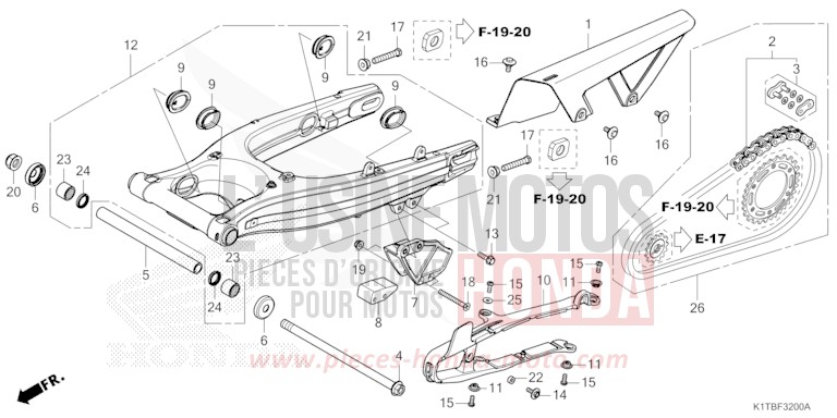BRAS OSCILLANT de CRF300LA EXTREME RED (R292) 2025