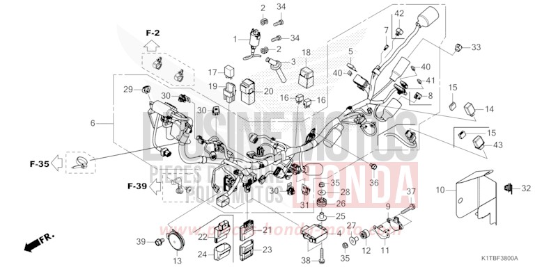 FAISCEAU DES FILS (CRF250LA,CRF300L/LA) de CRF300LA EXTREME RED (R292) 2025