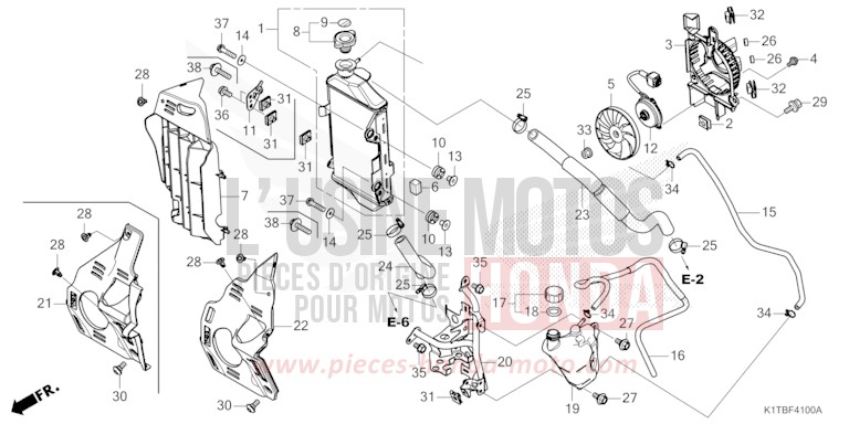 RADIATEUR de CRF300LA EXTREME RED (R292) 2025
