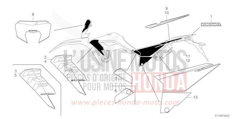 MARQUE/RAYURE (CRF250LAS,CRF300LS/LAS) de CRF300LA EXTREME RED (R292) 2025