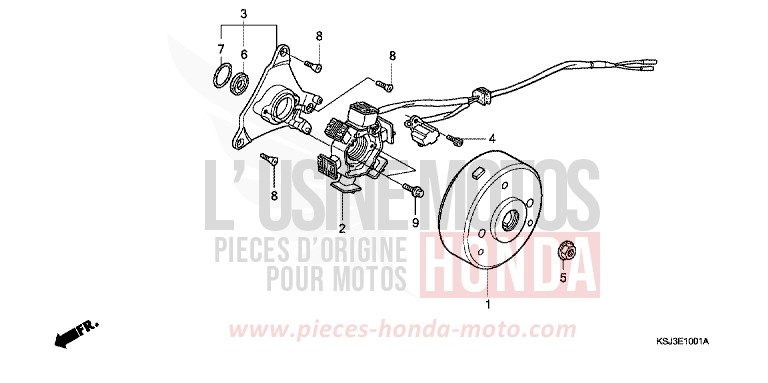GENERATRICE (CRF100F) de CRF100F EXTREME RED (R292) de 2004