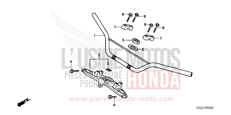 TUYAU DE GUIDON de CRF100F EXTREME RED (R292) de 2004