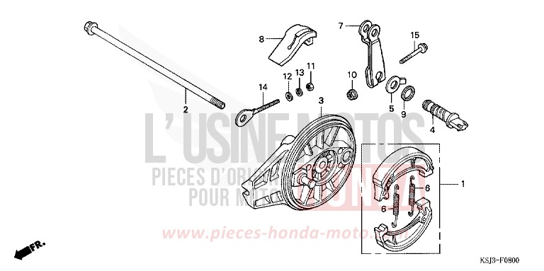 PANNEAU DE FREIN ARRIERE de CRF100F EXTREME RED (R292) de 2004