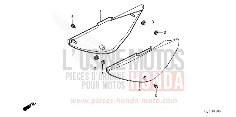 COUVERCLE LATERAL de CRF100F EXTREME RED (R292) de 2004