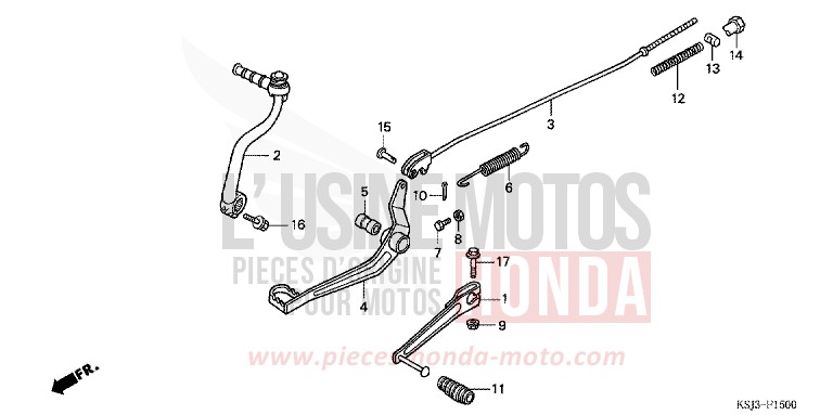 PEDALE de CRF100F EXTREME RED (R292) 2004