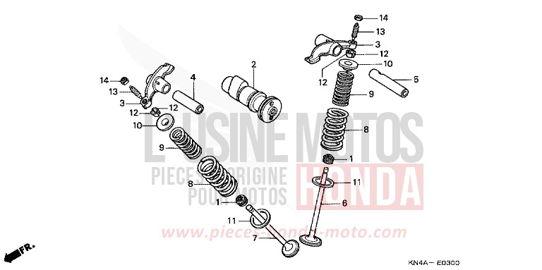 ARBRE A CAMES/SOUPAPE de CRF100F EXTREME RED (R292) 2005