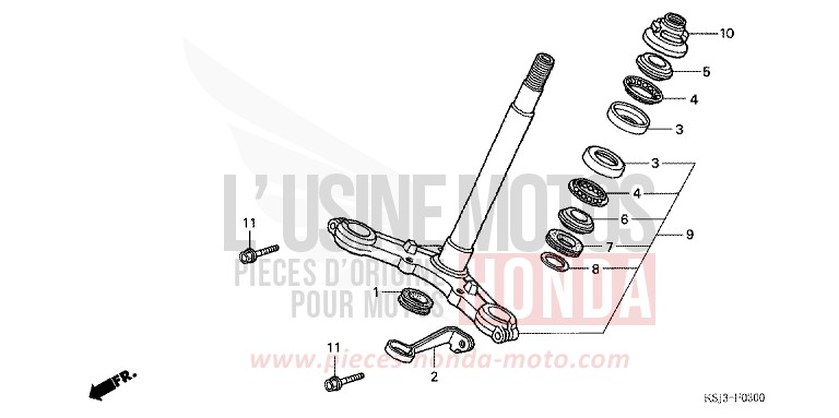 TIGE DE DIRECTION de CRF100F EXTREME RED (R292) de 2006