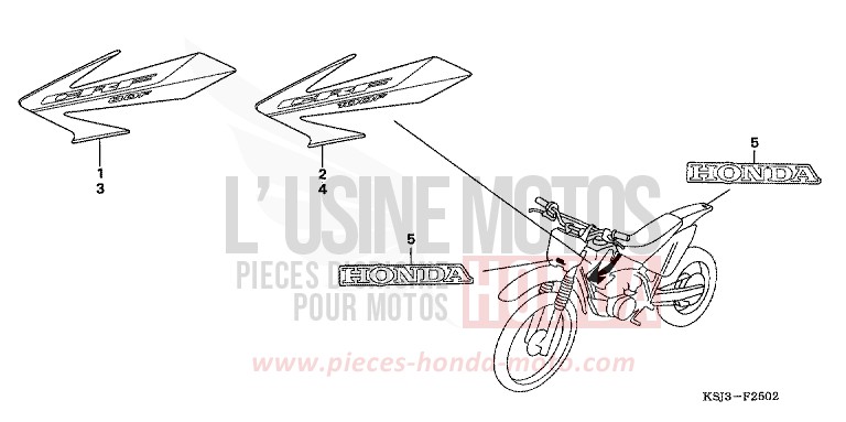 MARQUE (CRF80F6/CRF100F6) de CRF100F EXTREME RED (R292) de 2006