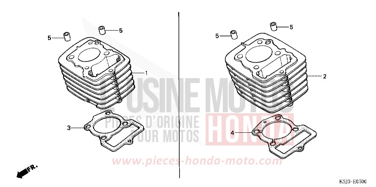 CYLINDRE de CRF100F EXTREME RED (R292) de 2007