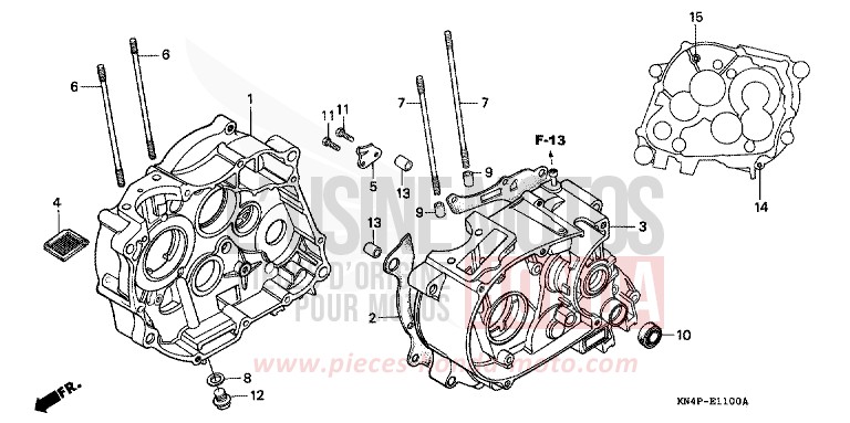 CARTER MOTEUR (CRF100F) de CRF100F EXTREME RED (R292) 2007