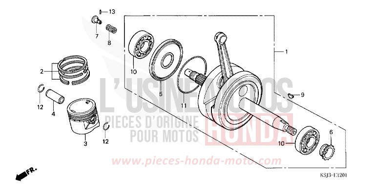 VILEBREQUIN/PISTON (CRF100F) de CRF100F EXTREME RED (R292) de 2007