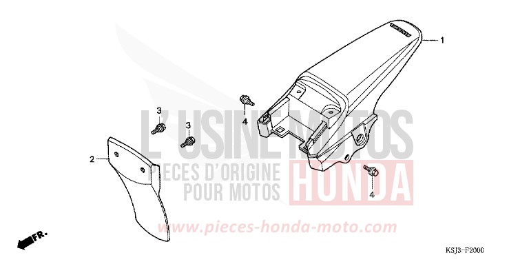GARDE-BOUE ARRIERE de CRF100F EXTREME RED (R292) 2007