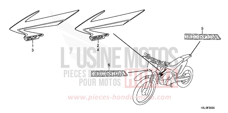 MARQUE (CRF80F7/CRF100F7) de CRF100F EXTREME RED (R292) de 2007