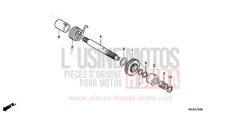 AXE DE KICKSTARTER de CRF100F EXTREME RED (R292) de 2008