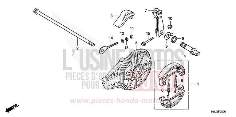 PANNEAU DE FREIN ARRIERE de CRF100F EXTREME RED (R292) de 2008