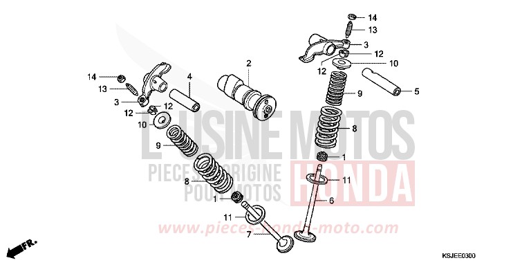 ARBRE A CAMES/SOUPAPE de CRF100F EXTREME RED (R292) 2009