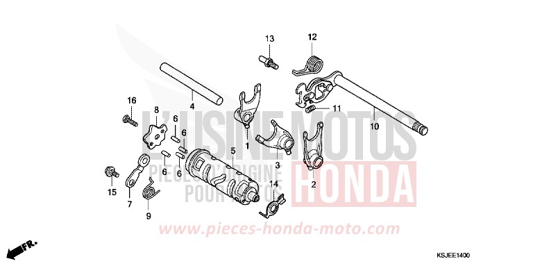 BARILLET DE SELECTION de CRF100F EXTREME RED (R292) de 2009