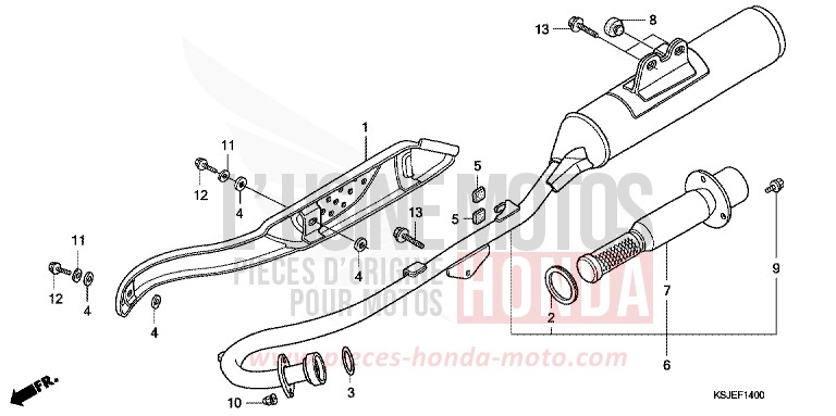 SILENCIEUX D'ECHAPPEMENT de CRF100F EXTREME RED (R292) 2009