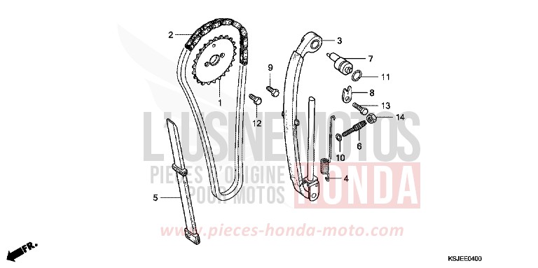 CHAINE A CAMES de CRF100F EXTREME RED (R292) de 2010