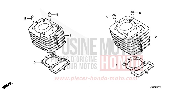CYLINDRE de CRF100F EXTREME RED (R292) de 2010