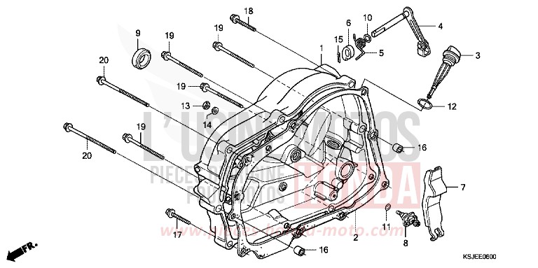 PANNEAU CARTER-MOTEUR D. de CRF100F EXTREME RED (R292) 2010